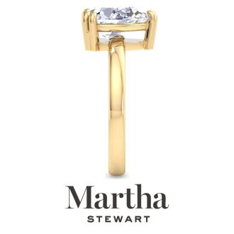 Martha Stewart 2 Carat Pear Shape Lab Grown Diamond Solitaire Engagement Ring In 14K Yellow Gold