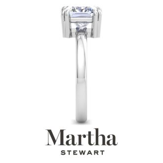 Martha Stewart 2 Carat Princess Cut Lab Grown Diamond Solitaire Engagement Ring In 14K White Gold