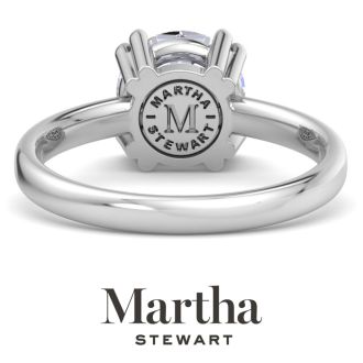 Martha Stewart 2 Carat Round Shape Lab Grown Diamond Solitaire Engagement Ring In 14K White Gold