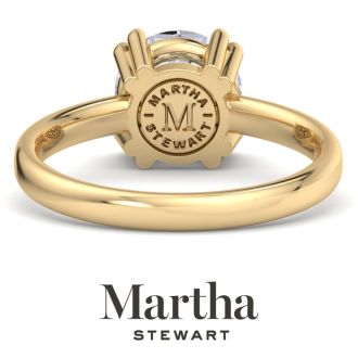 Martha Stewart 2 Carat Round Shape Lab Grown Diamond Solitaire Engagement Ring In 14K Yellow Gold