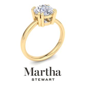 Martha Stewart 2 Carat Round Shape Lab Grown Diamond Solitaire Engagement Ring In 14K Yellow Gold