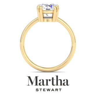 Martha Stewart 2 Carat Round Shape Lab Grown Diamond Solitaire Engagement Ring In 14K Yellow Gold