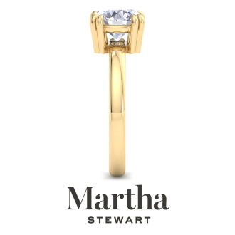 Martha Stewart 2 Carat Round Shape Lab Grown Diamond Solitaire Engagement Ring In 14K Yellow Gold