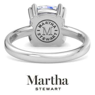 Martha Stewart 3 Carat Cushion Cut Lab Grown Diamond Solitaire Engagement Ring In 14K White Gold