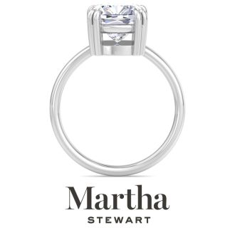 Martha Stewart 3 Carat Cushion Cut Lab Grown Diamond Solitaire Engagement Ring In 14K White Gold
