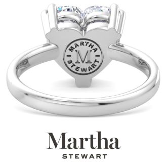 Martha Stewart 3 Carat Heart Shape Lab Grown Diamond Solitaire Engagement Ring In 14K White Gold