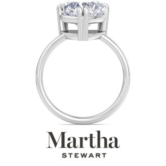 Martha Stewart 3 Carat Heart Shape Lab Grown Diamond Solitaire Engagement Ring In 14K White Gold