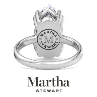 Martha Stewart 3 Carat Marquise Shape Lab Grown Diamond Solitaire Engagement Ring In 14K White Gold