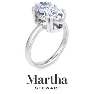 Martha Stewart 3 Carat Marquise Shape Lab Grown Diamond Solitaire Engagement Ring In 14K White Gold