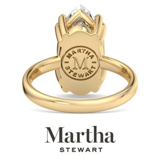 Martha Stewart 3 Carat Marquise Shape Lab Grown Diamond Solitaire Engagement Ring In 14K Yellow Gold