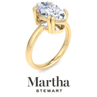 Martha Stewart 3 Carat Marquise Shape Lab Grown Diamond Solitaire Engagement Ring In 14K Yellow Gold