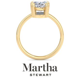 Martha Stewart 3 Carat Marquise Shape Lab Grown Diamond Solitaire Engagement Ring In 14K Yellow Gold