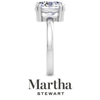 Martha Stewart 3 Carat Oval Shape Lab Grown Diamond Solitaire Engagement Ring In 14K White Gold
