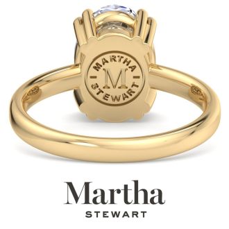 Martha Stewart 3 Carat Oval Shape Lab Grown Diamond Solitaire Engagement Ring In 14K Yellow Gold