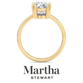 Martha Stewart 3 Carat Oval Shape Lab Grown Diamond Solitaire Engagement Ring In 14K Yellow Gold