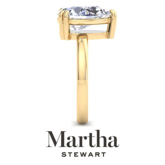 Martha Stewart 3 Carat Pear Shape Lab Grown Diamond Solitaire Engagement Ring In 14K Yellow Gold