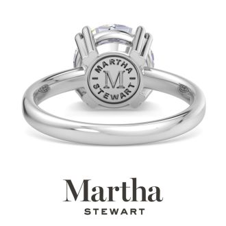 Martha Stewart 3 Carat Round Shape Lab Grown Diamond Solitaire Engagement Ring In 14K White Gold