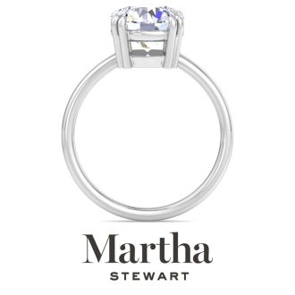 Martha Stewart 3 Carat Round Shape Lab Grown Diamond Solitaire Engagement Ring In 14K White Gold