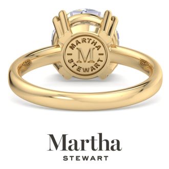 Martha Stewart 3 Carat Round Shape Lab Grown Diamond Solitaire Engagement Ring In 14K Yellow Gold