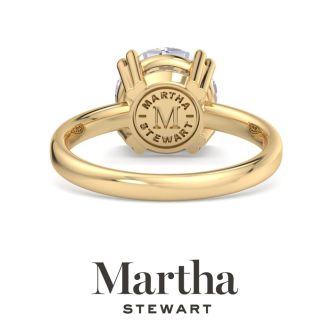 Martha Stewart 3 Carat Round Shape Lab Grown Diamond Solitaire Engagement Ring In 14K Yellow Gold
