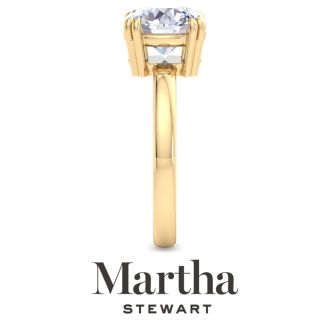 Martha Stewart 3 Carat Round Shape Lab Grown Diamond Solitaire Engagement Ring In 14K Yellow Gold