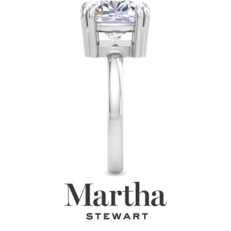 Martha Stewart 5 Carat Cushion Cut Lab Grown Diamond Solitaire Engagement Ring In 14K White Gold