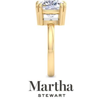 Martha Stewart 5 Carat Cushion Cut Lab Grown Diamond Solitaire Engagement Ring In 14K Yellow Gold