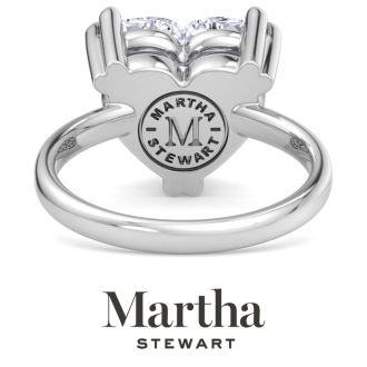 Martha Stewart 5 Carat Heart Shape Lab Grown Diamond Solitaire Engagement Ring In 14K White Gold