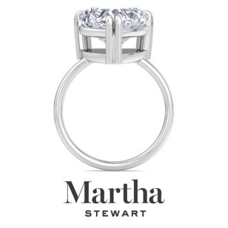 Martha Stewart 5 Carat Heart Shape Lab Grown Diamond Solitaire Engagement Ring In 14K White Gold