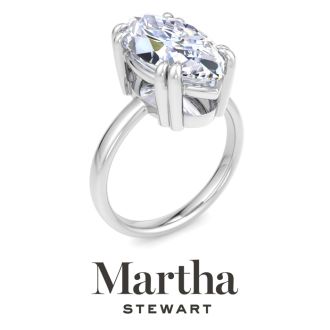 Martha Stewart 5 Carat Marquise Shape Lab Grown Diamond Solitaire Engagement Ring In 14K White Gold