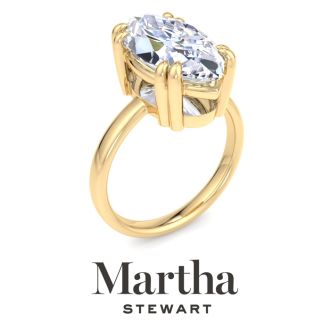 Martha Stewart 5 Carat Marquise Shape Lab Grown Diamond Solitaire Engagement Ring In 14K Yellow Gold