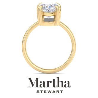 Martha Stewart 5 Carat Marquise Shape Lab Grown Diamond Solitaire Engagement Ring In 14K Yellow Gold