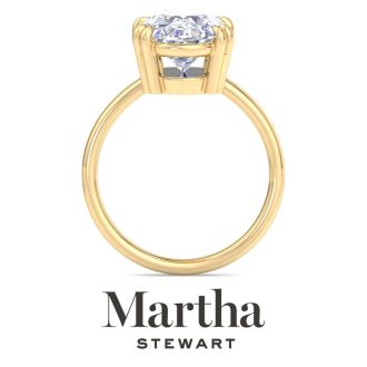Martha Stewart 5 Carat Oval Shape Lab Grown Diamond Solitaire Engagement Ring In 14K Yellow Gold
