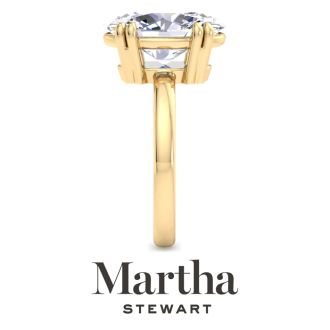 Martha Stewart 5 Carat Oval Shape Lab Grown Diamond Solitaire Engagement Ring In 14K Yellow Gold