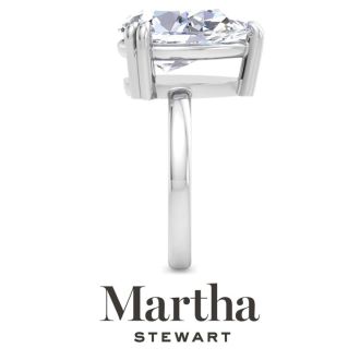 Martha Stewart 5 Carat Pear Shape Lab Grown Diamond Solitaire Engagement Ring In 14K White Gold