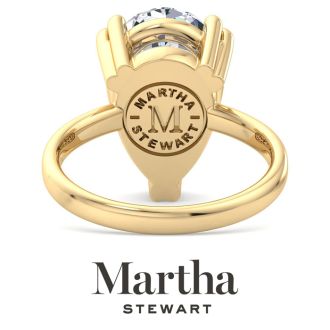 Martha Stewart 5 Carat Pear Shape Lab Grown Diamond Solitaire Engagement Ring In 14K Yellow Gold