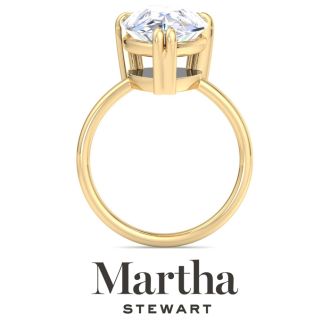 Martha Stewart 5 Carat Pear Shape Lab Grown Diamond Solitaire Engagement Ring In 14K Yellow Gold