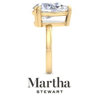 Martha Stewart 5 Carat Pear Shape Lab Grown Diamond Solitaire Engagement Ring In 14K Yellow Gold