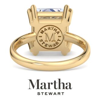 Martha Stewart 5 Carat Princess Cut Lab Grown Diamond Solitaire Engagement Ring In 14K Yellow Gold