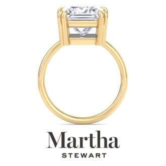 Martha Stewart 5 Carat Princess Cut Lab Grown Diamond Solitaire Engagement Ring In 14K Yellow Gold