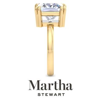 Martha Stewart 5 Carat Princess Cut Lab Grown Diamond Solitaire Engagement Ring In 14K Yellow Gold