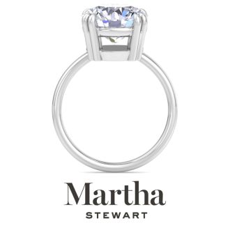 Martha Stewart 5 Carat Round Shape Lab Grown Diamond Solitaire Engagement Ring In 14K White Gold
