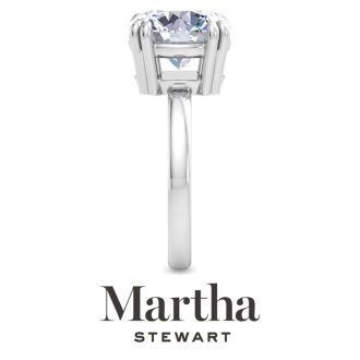 Martha Stewart 5 Carat Round Shape Lab Grown Diamond Solitaire Engagement Ring In 14K White Gold