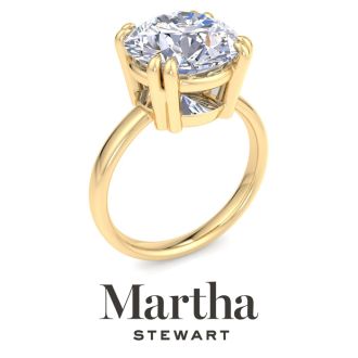 Martha Stewart 5 Carat Round Shape Lab Grown Diamond Solitaire Engagement Ring In 14K Yellow Gold