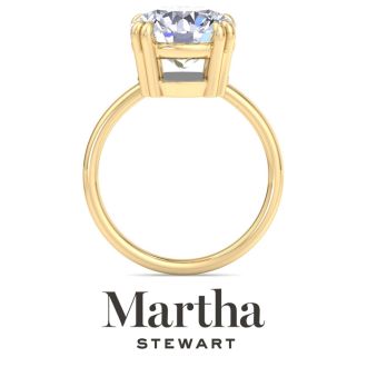 Martha Stewart 5 Carat Round Shape Lab Grown Diamond Solitaire Engagement Ring In 14K Yellow Gold