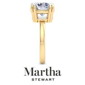 Martha Stewart 5 Carat Round Shape Lab Grown Diamond Solitaire Engagement Ring In 14K Yellow Gold