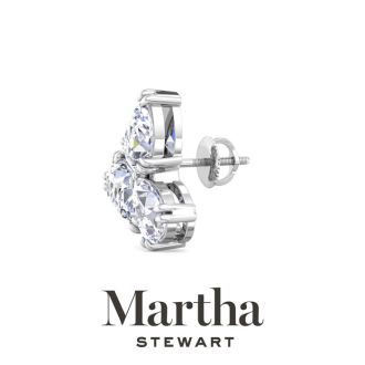 Martha Stewart 3 Carat Lab Grown Diamond Cluster Stud Earrings In 14 Karat White Gold, Pear