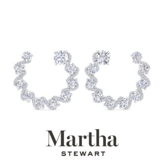 Martha Stewart 5 Carat Lab Grown Diamond Hoop Earrings In 14 Karat White Gold