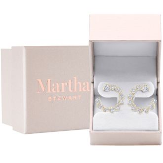 Martha Stewart 6 Carat Lab Grown Diamond Hoop Earrings In 14 Karat Yellow Gold, Heart