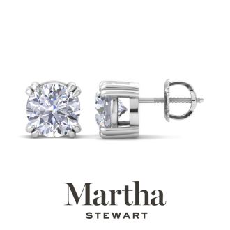 Martha Stewart 2 Carat Lab Grown Diamond Stud Earrings In 14 Karat White Gold